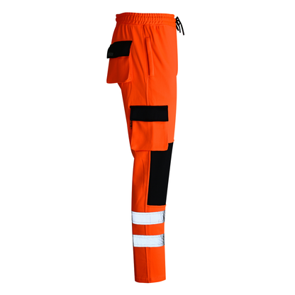 MS9 H10 Men's Hi Viz Vis High Visibility Fleece Regular Fit Work Cargo Painter Trousers Joggers Bottoms