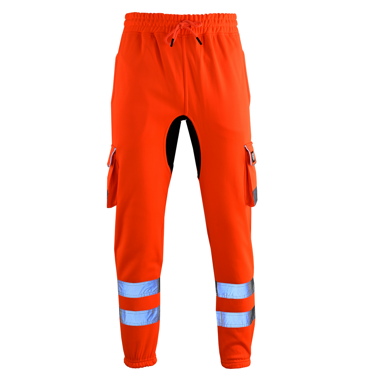 MS9 SS2 Men's Hi Viz Vis High Visibility Pocket Reflective Tape Fleece Regular Fit Work Cargo Painter Trousers Joggers Bottoms