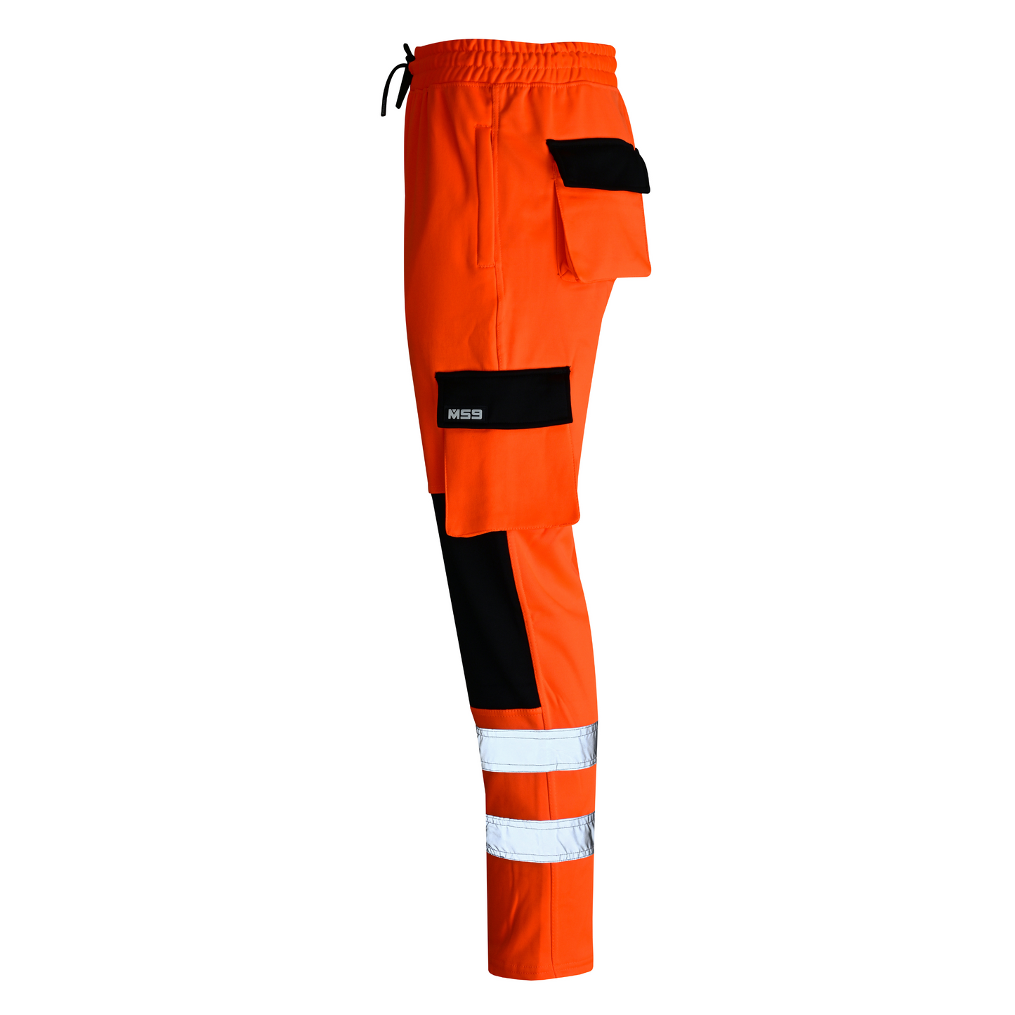 MS9 H10 Men's Hi Viz Vis High Visibility Fleece Regular Fit Work Cargo Painter Trousers Joggers Bottoms