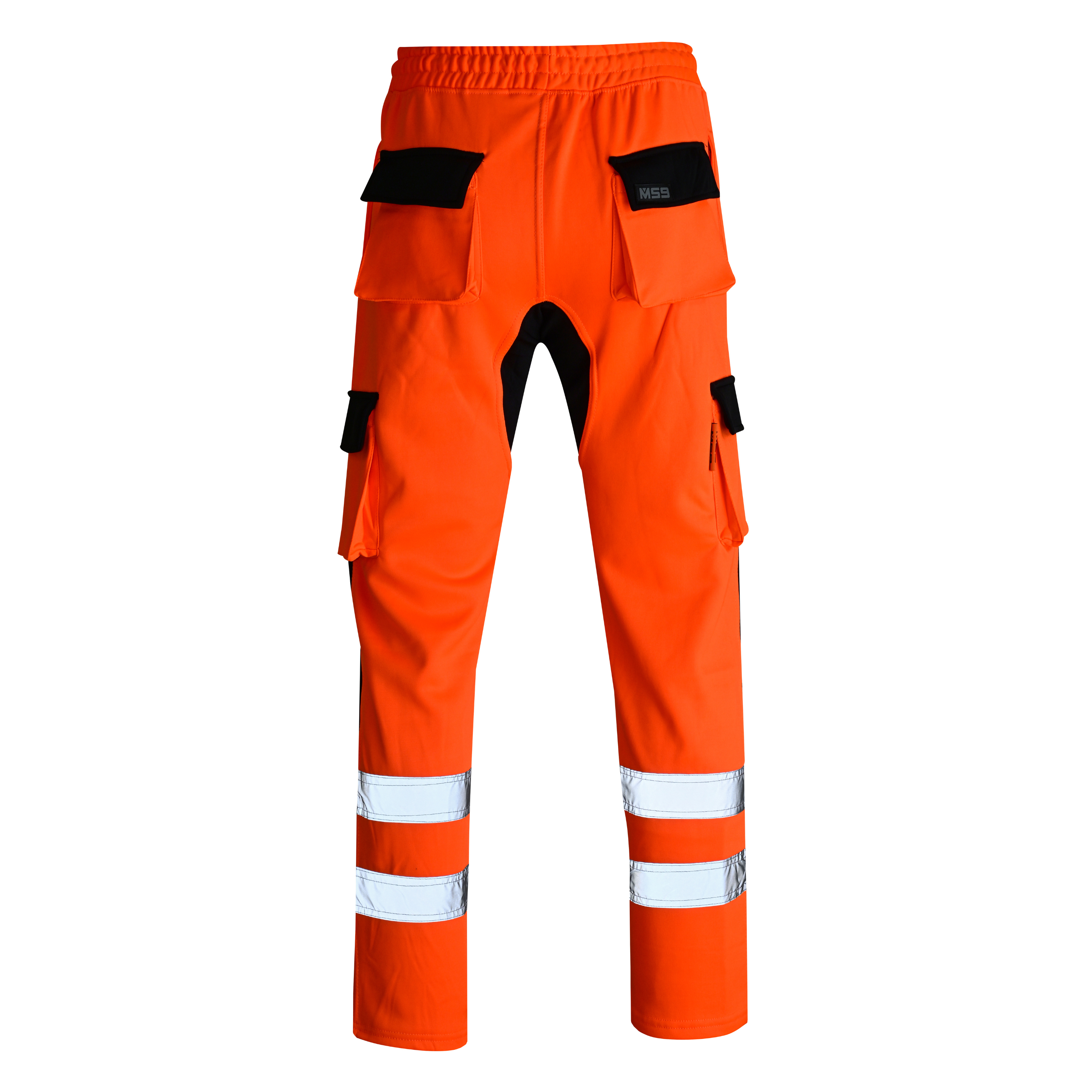 MS9 H10 Men's Hi Viz Vis High Visibility Fleece Regular Fit Work Cargo Painter Trousers Joggers Bottoms