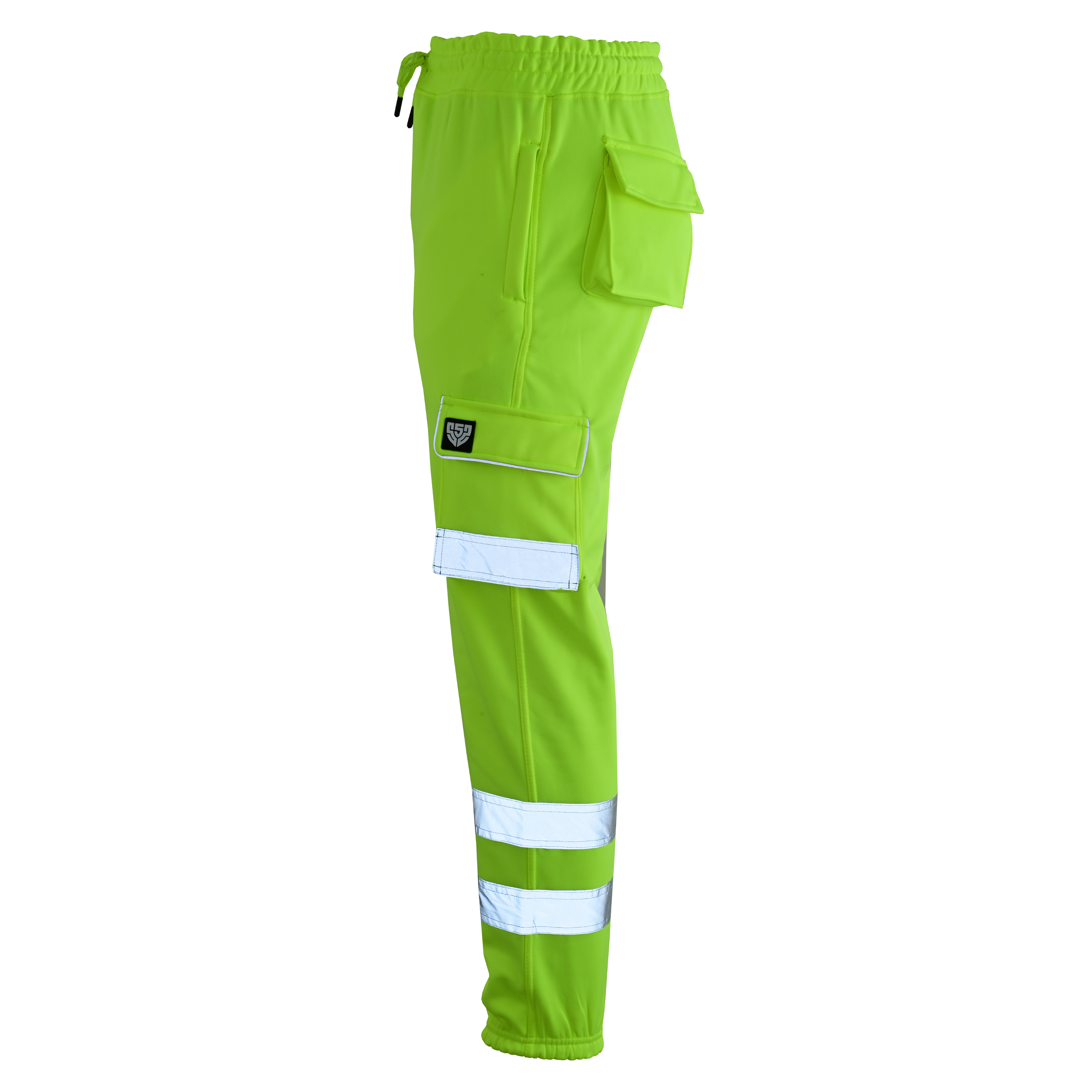MS9 SS2 Men's Hi Viz Vis High Visibility Pocket Reflective Tape Fleece Regular Fit Work Cargo Painter Trousers Joggers Bottoms