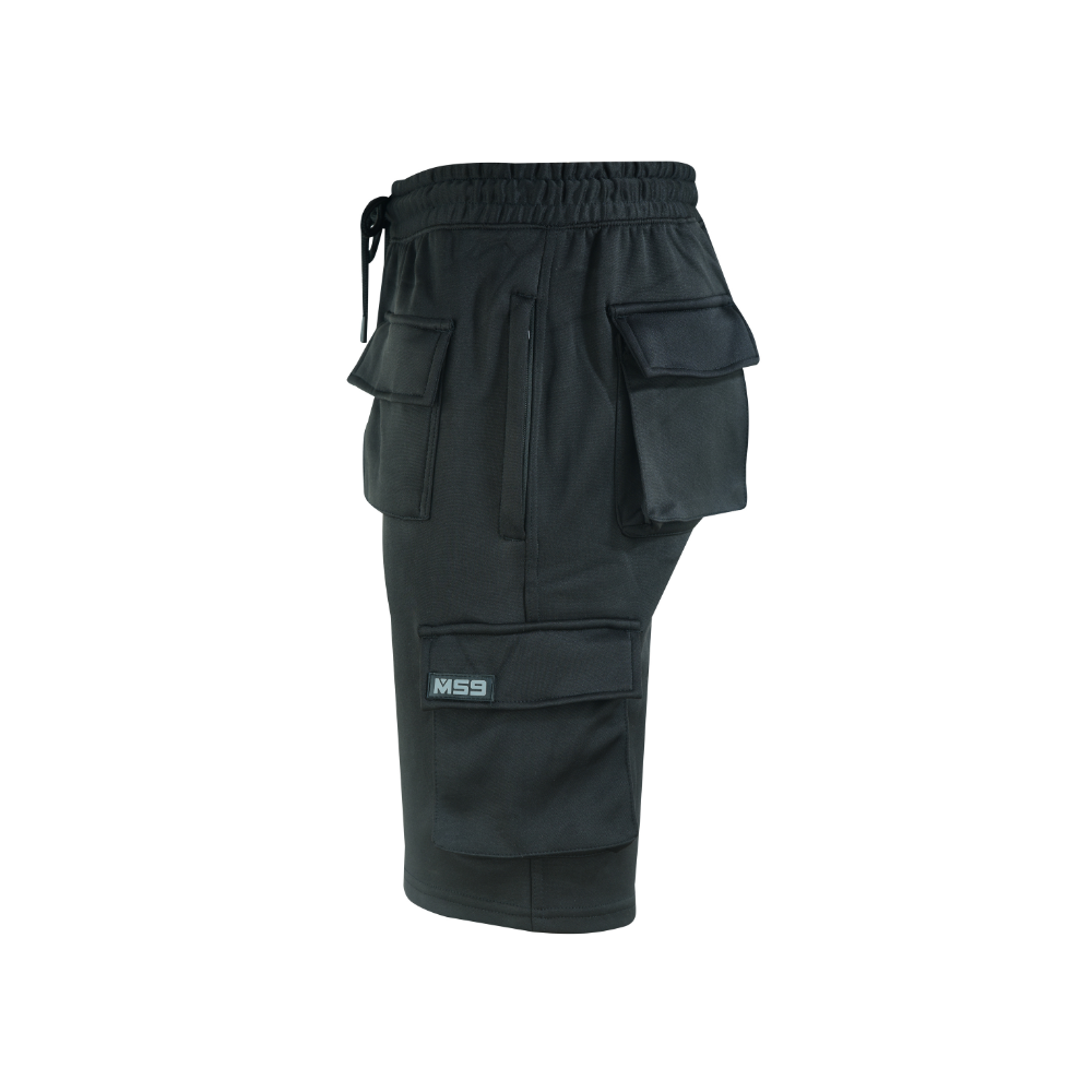 MS9 Men's Fleece Shorts Cargo Pockets Tracksuit Jogging Work Utility Shorts Hi viz Vis High Vissibility H5