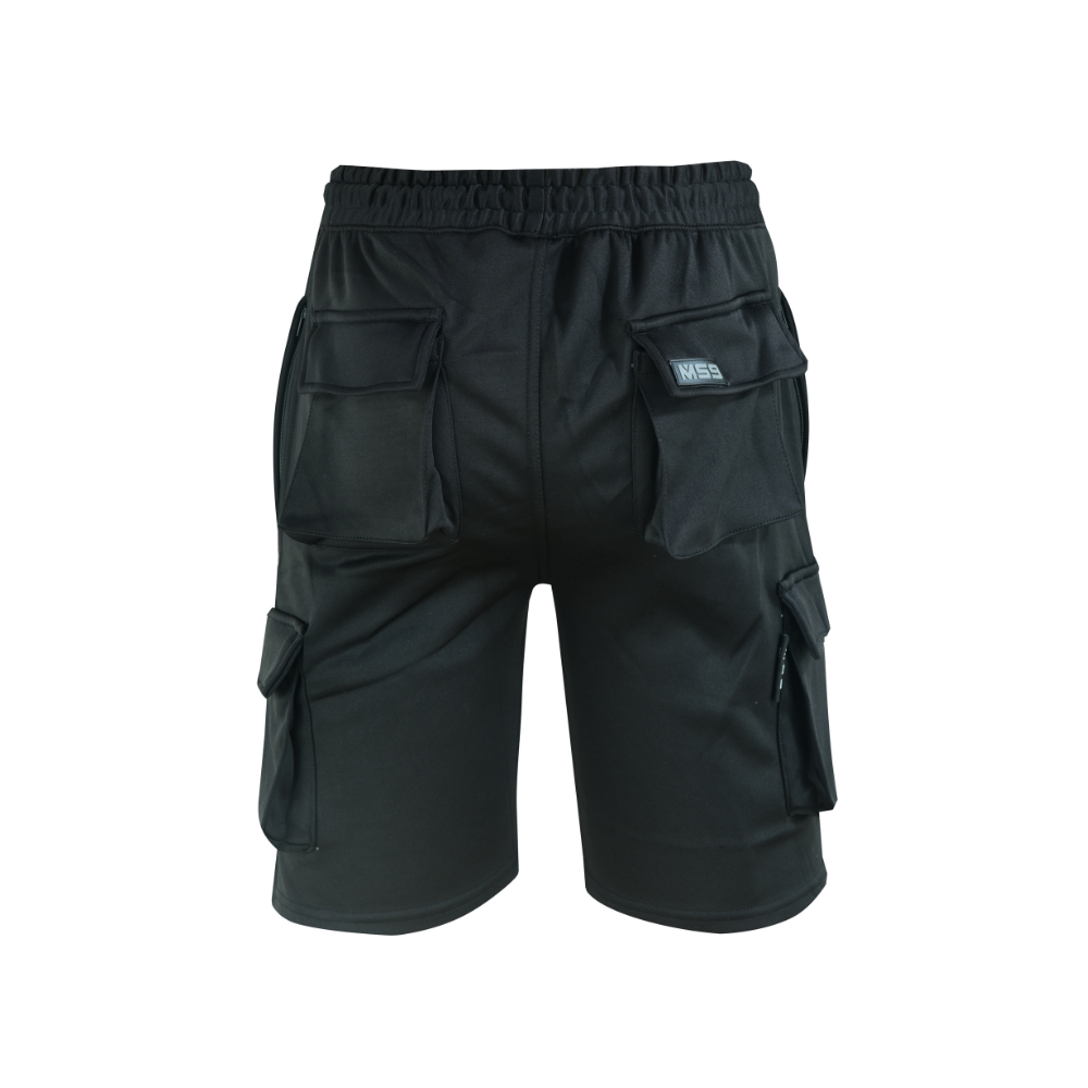 MS9 Men's Fleece Shorts Cargo Pockets Tracksuit Jogging Work Utility Shorts Hi viz Vis High Vissibility H5