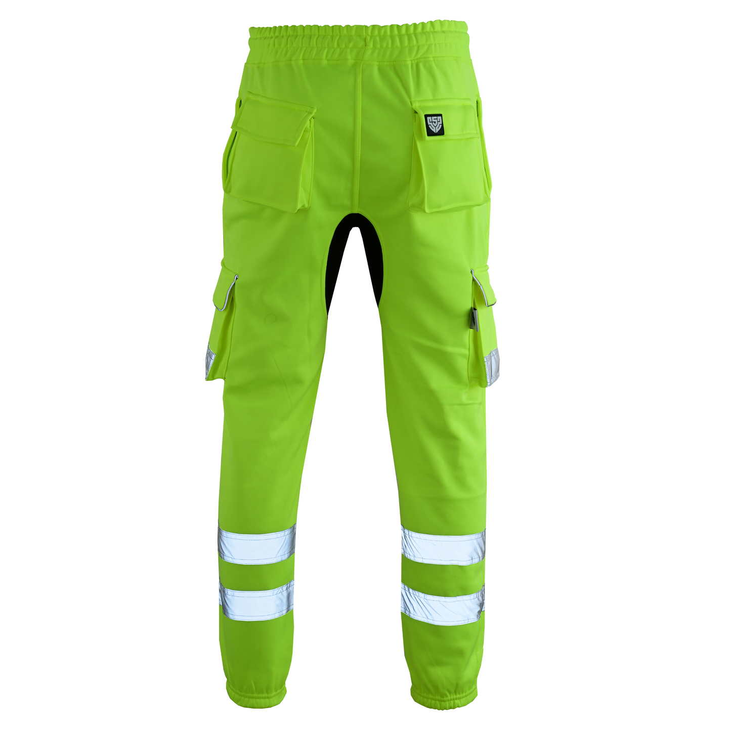 MS9 SS2 Men's Hi Viz Vis High Visibility Pocket Reflective Tape Fleece Regular Fit Work Cargo Painter Trousers Joggers Bottoms
