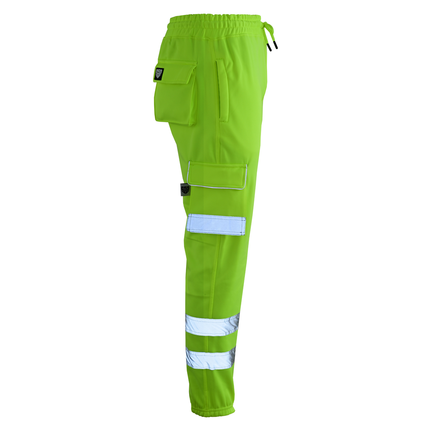 MS9 SS2 Men's Hi Viz Vis High Visibility Pocket Reflective Tape Fleece Regular Fit Work Cargo Painter Trousers Joggers Bottoms