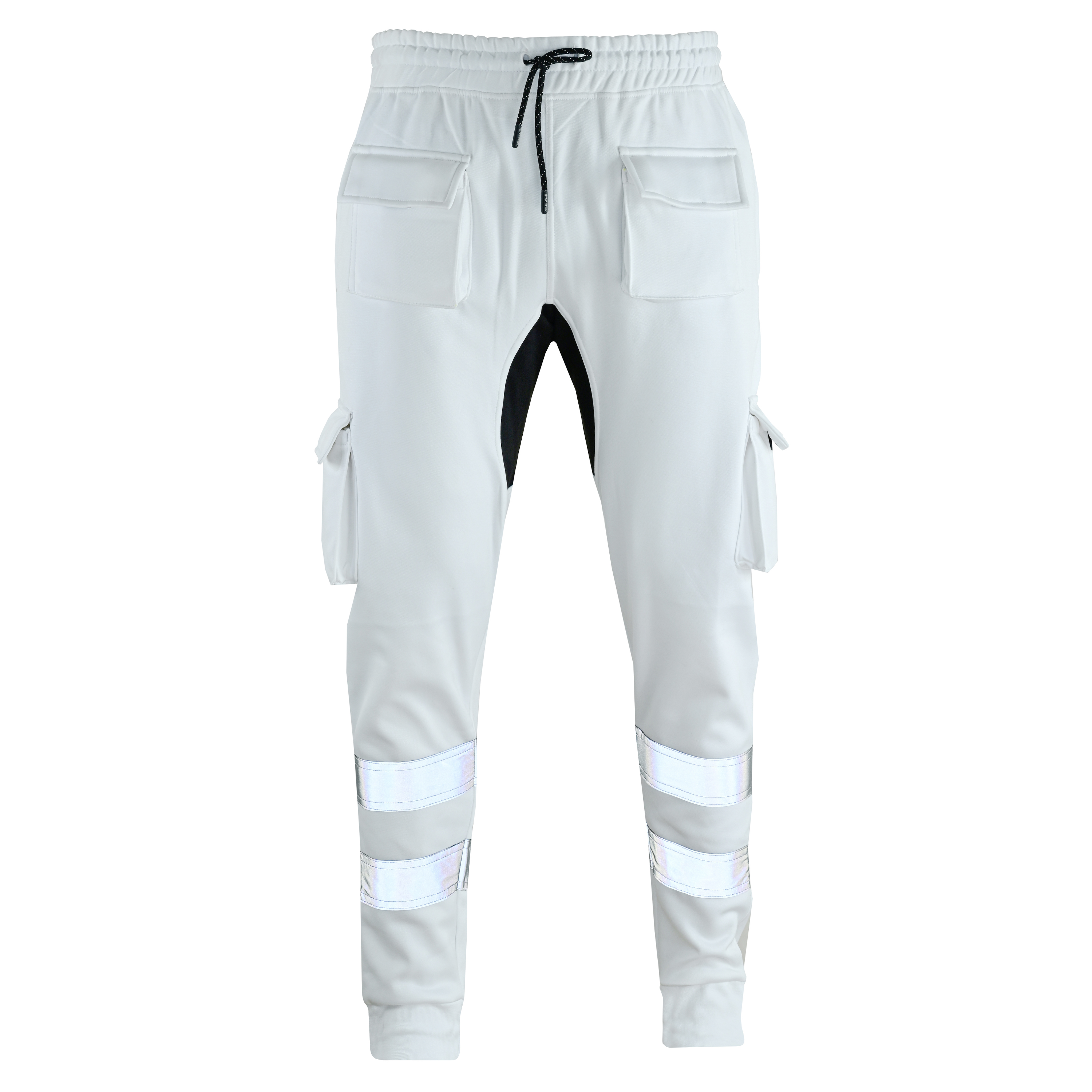 MS9 SEA1 Men's Hi Viz Vis High Visibility Fleece Slim Fit Work Cargo Painter Trousers Joggers Bottoms