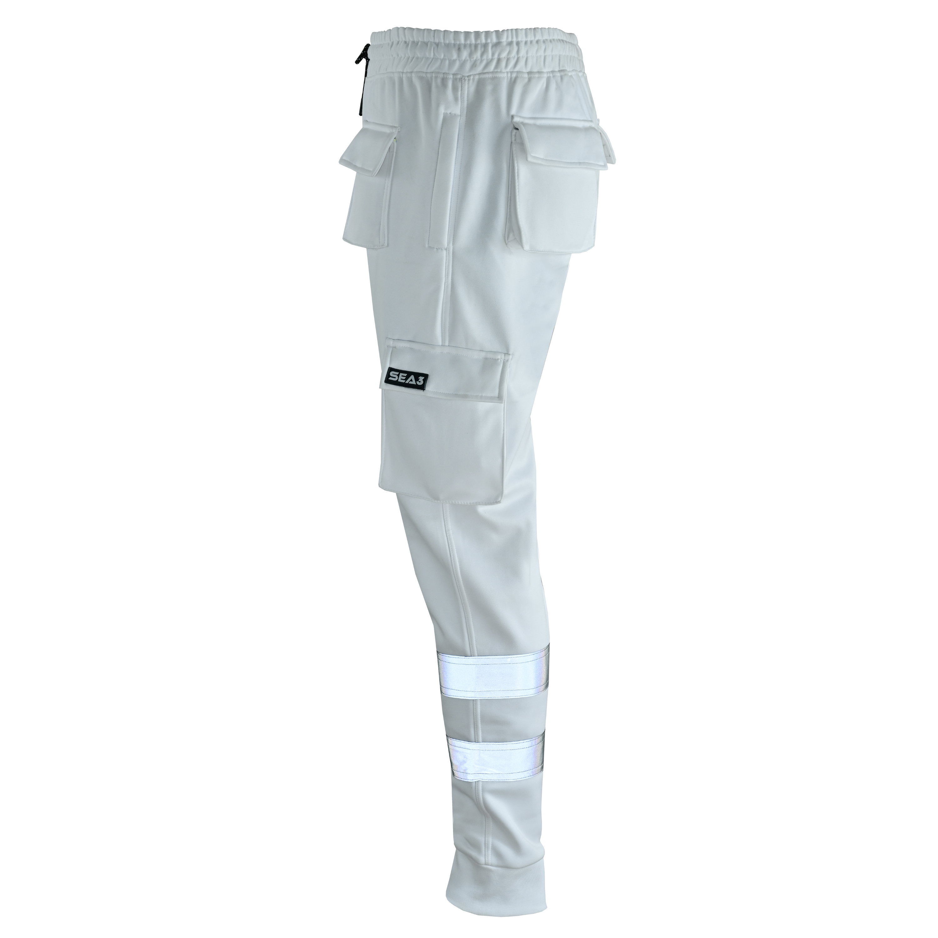 MS9 SEA1 Men's Hi Viz Vis High Visibility Fleece Slim Fit Work Cargo Painter Trousers Joggers Bottoms