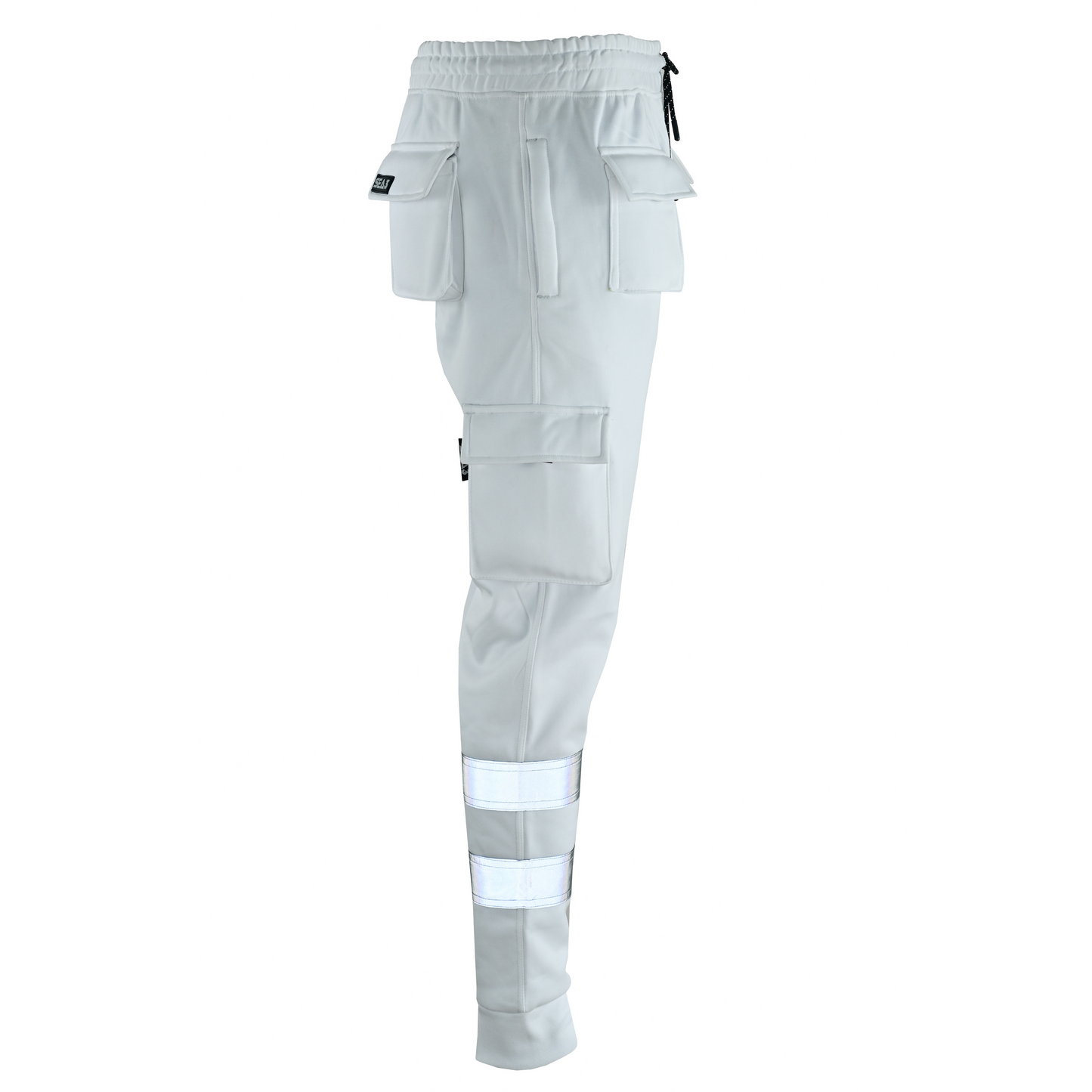 MS9 SEA1 Men's Hi Viz Vis High Visibility Fleece Slim Fit Work Cargo Painter Trousers Joggers Bottoms