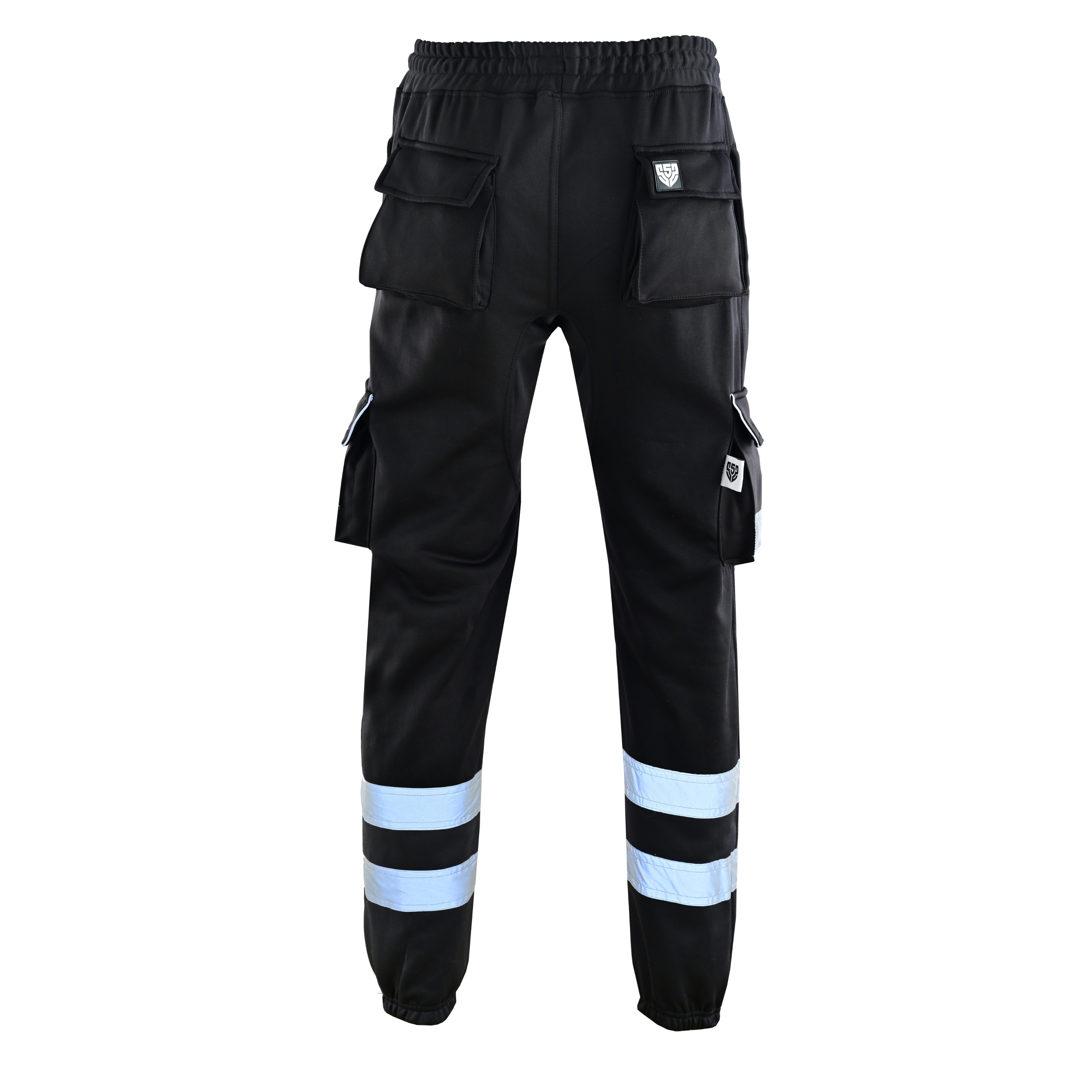 MS9 SS2 Men's Hi Viz Vis High Visibility Pocket Reflective Tape Fleece Regular Fit Work Cargo Painter Trousers Joggers Bottoms