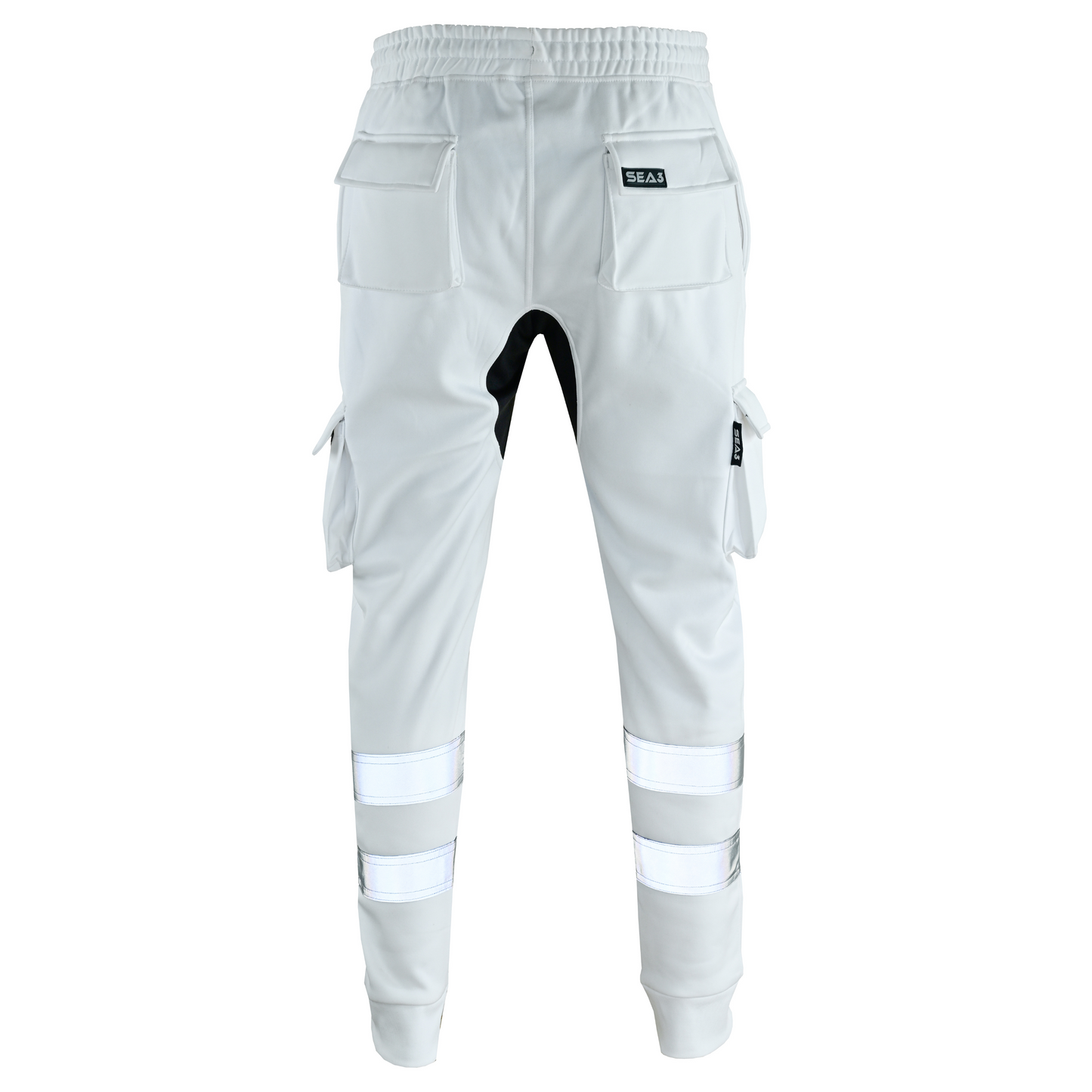 MS9 SEA1 Men's Hi Viz Vis High Visibility Fleece Slim Fit Work Cargo Painter Trousers Joggers Bottoms