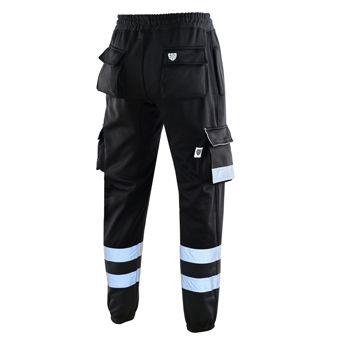 MS9 SS2 Men's Hi Viz Vis High Visibility Pocket Reflective Tape Fleece Regular Fit Work Cargo Painter Trousers Joggers Bottoms