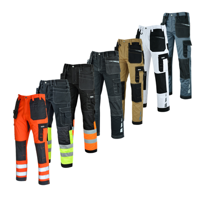 MS9 Mens Hi Viz Vis  Cargo Combat Holster Pockets Tactical Working Work Trouser Trousers Pants Jeans