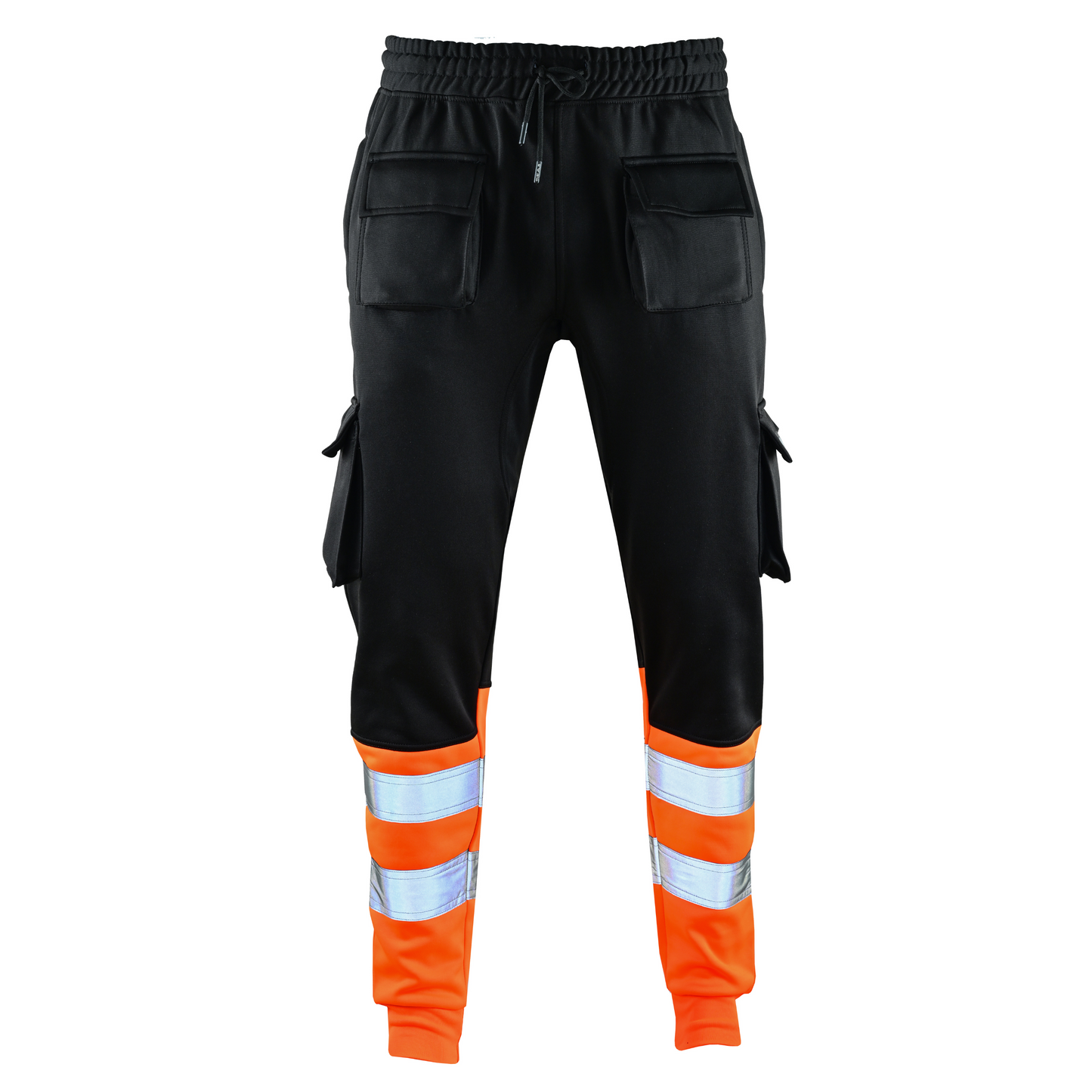 MS9 SEA1 Men's Hi Viz Vis High Visibility Fleece Slim Fit Work Cargo Painter Trousers Joggers Bottoms