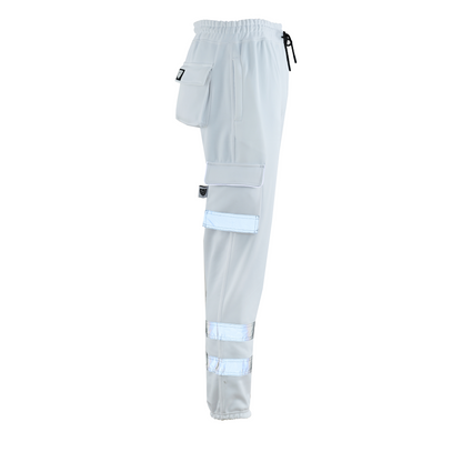 MS9 SS2 Men's Hi Viz Vis High Visibility Pocket Reflective Tape Fleece Regular Fit Work Cargo Painter Trousers Joggers Bottoms