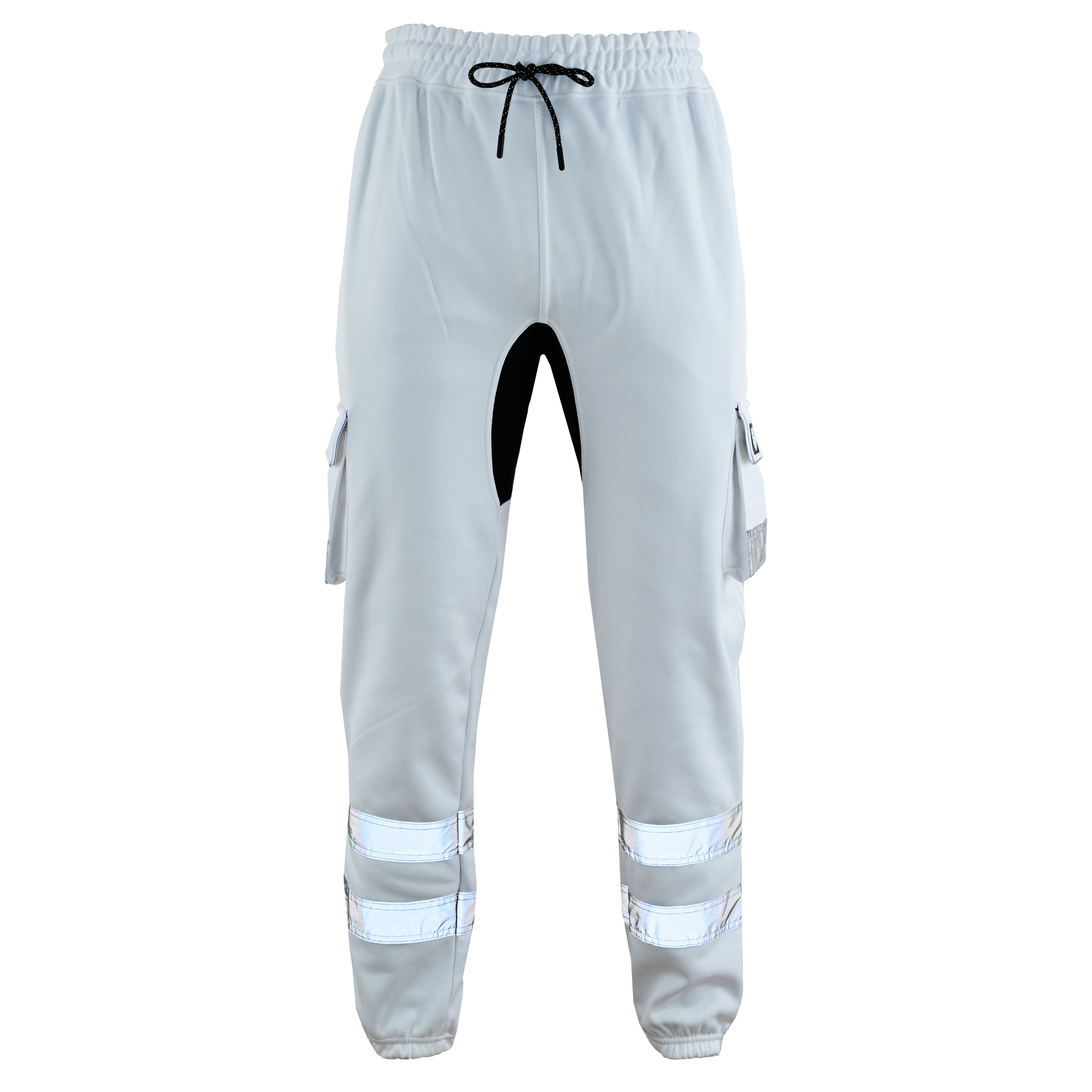 MS9 SS2 Men's Hi Viz Vis High Visibility Pocket Reflective Tape Fleece Regular Fit Work Cargo Painter Trousers Joggers Bottoms