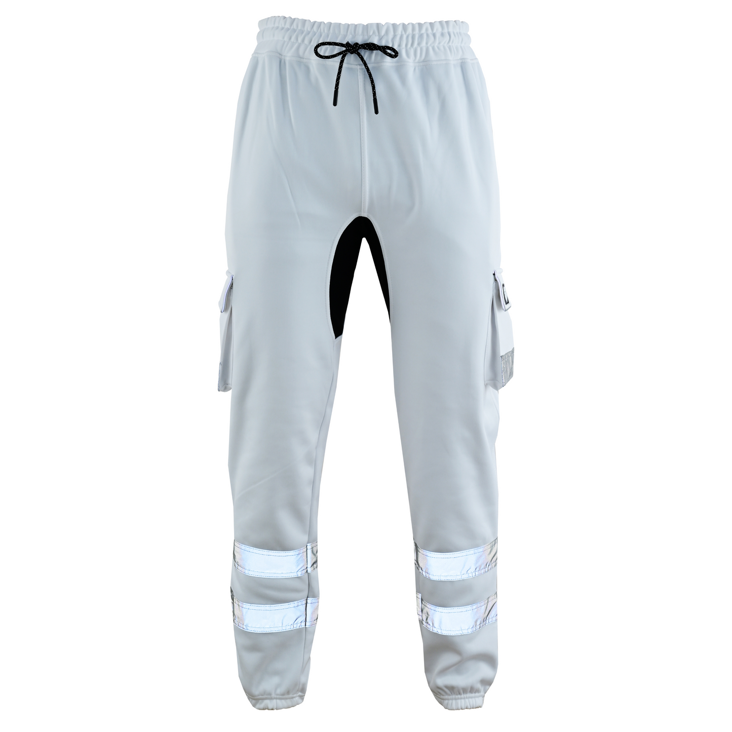 MS9 SS2 Men's Hi Viz Vis High Visibility Pocket Reflective Tape Fleece Regular Fit Work Cargo Painter Trousers Joggers Bottoms