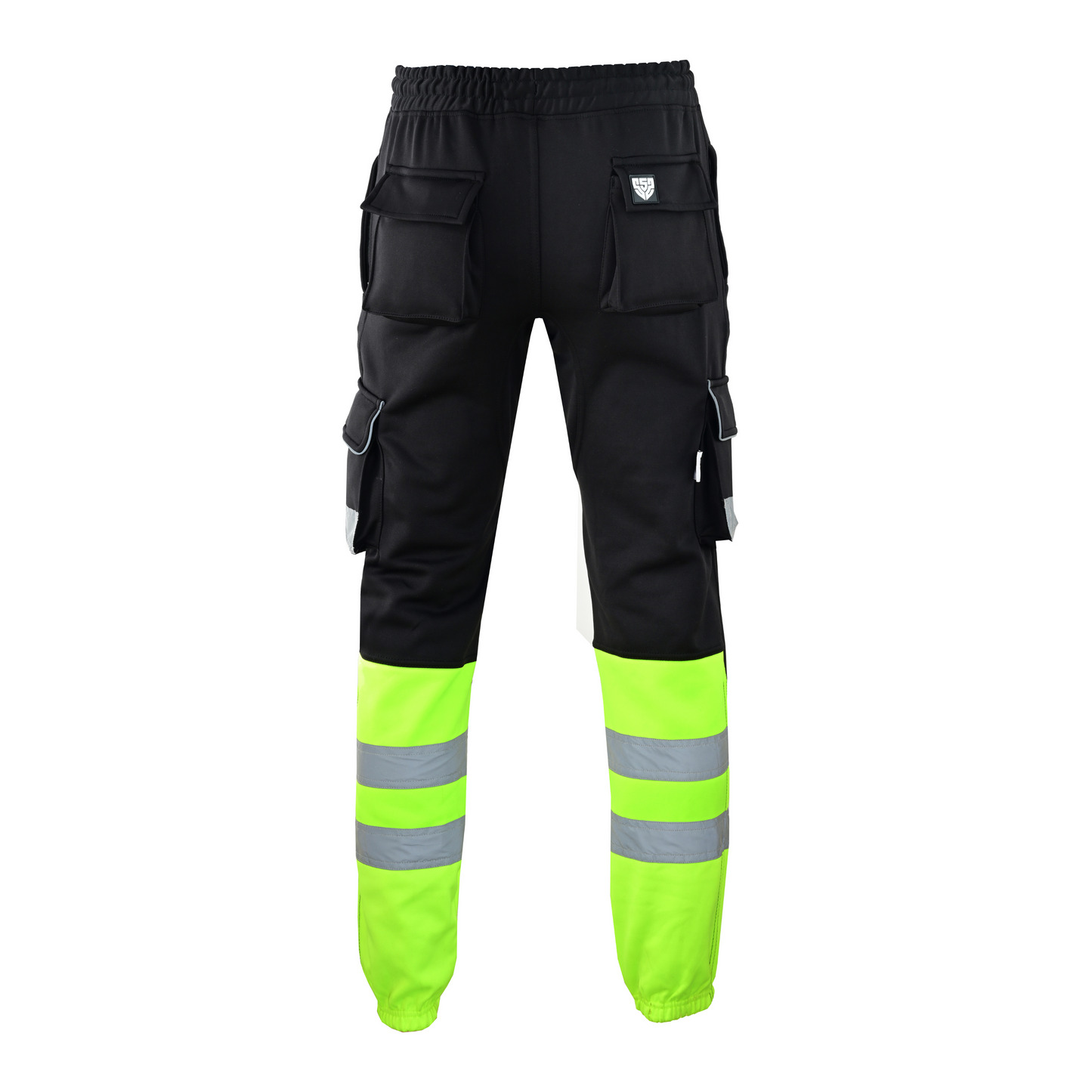MS9 SS2 Men's Hi Viz Vis High Visibility Pocket Reflective Tape Fleece Regular Fit Work Cargo Painter Trousers Joggers Bottoms