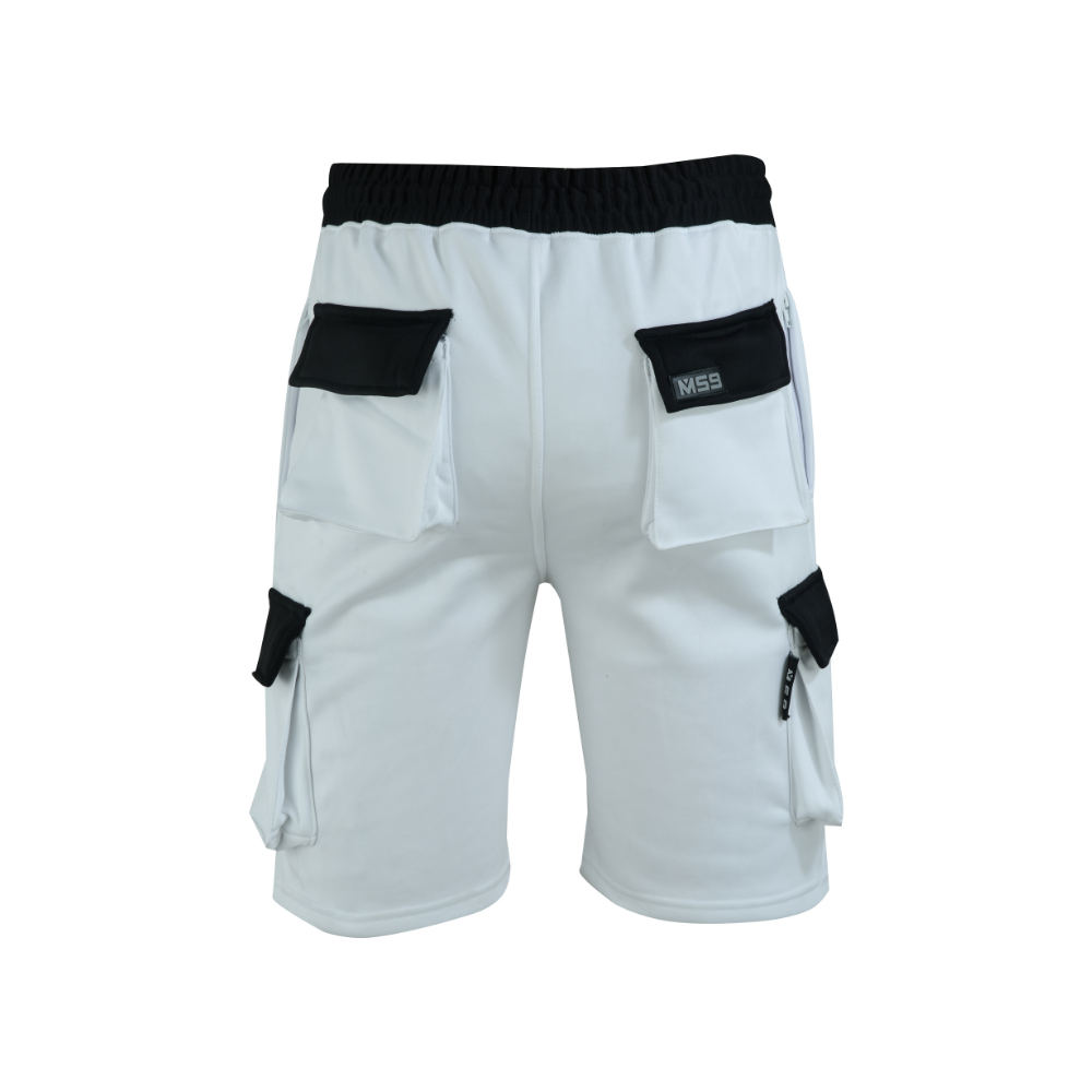 MS9 Men's Fleece Shorts Cargo Pockets Tracksuit Jogging Work Utility Shorts Hi viz Vis High Vissibility H5