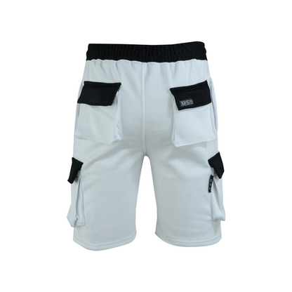 MS9 Men's Fleece Shorts Cargo Pockets Tracksuit Jogging Work Utility Shorts Hi viz Vis High Vissibility H5