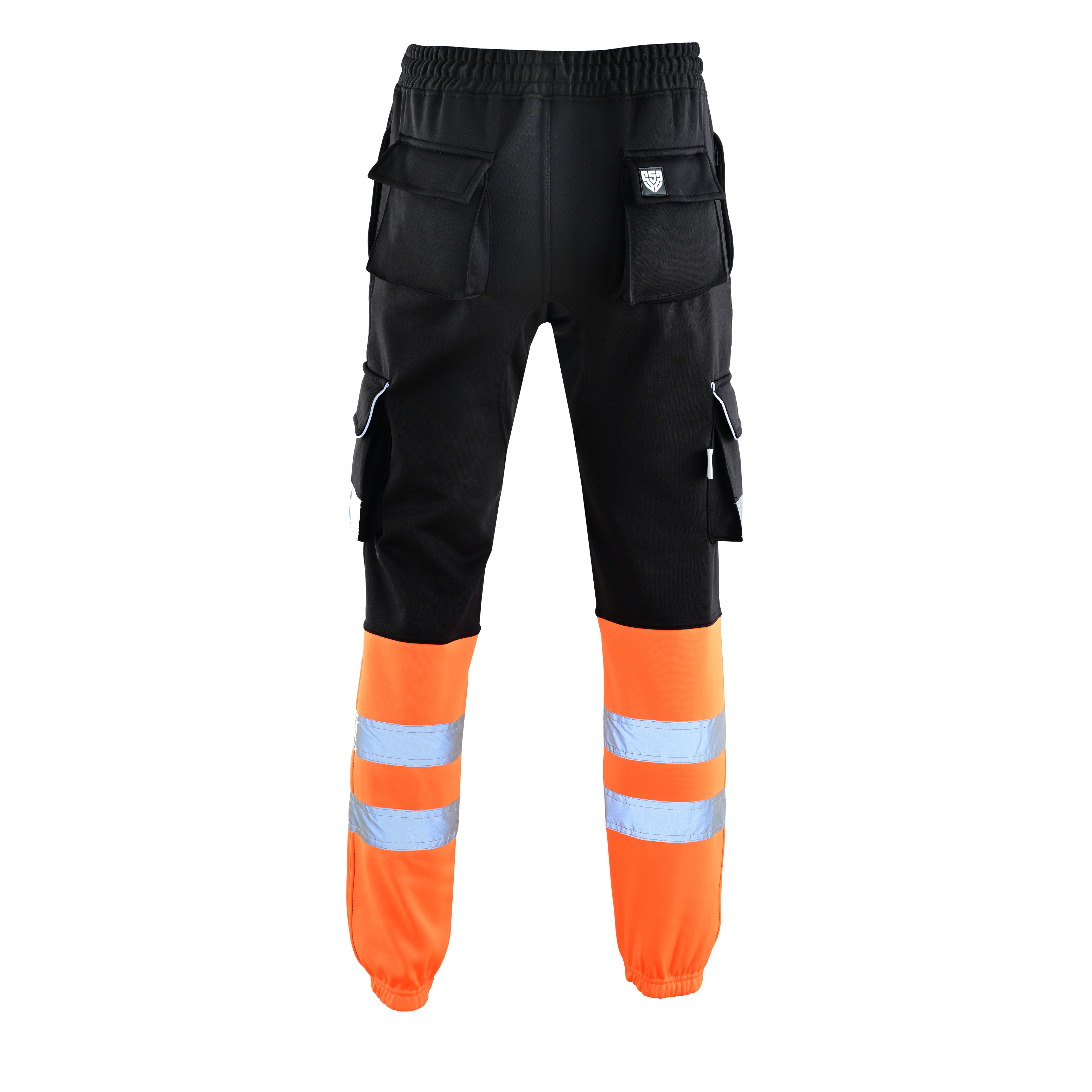 MS9 SS2 Men's Hi Viz Vis High Visibility Pocket Reflective Tape Fleece Regular Fit Work Cargo Painter Trousers Joggers Bottoms