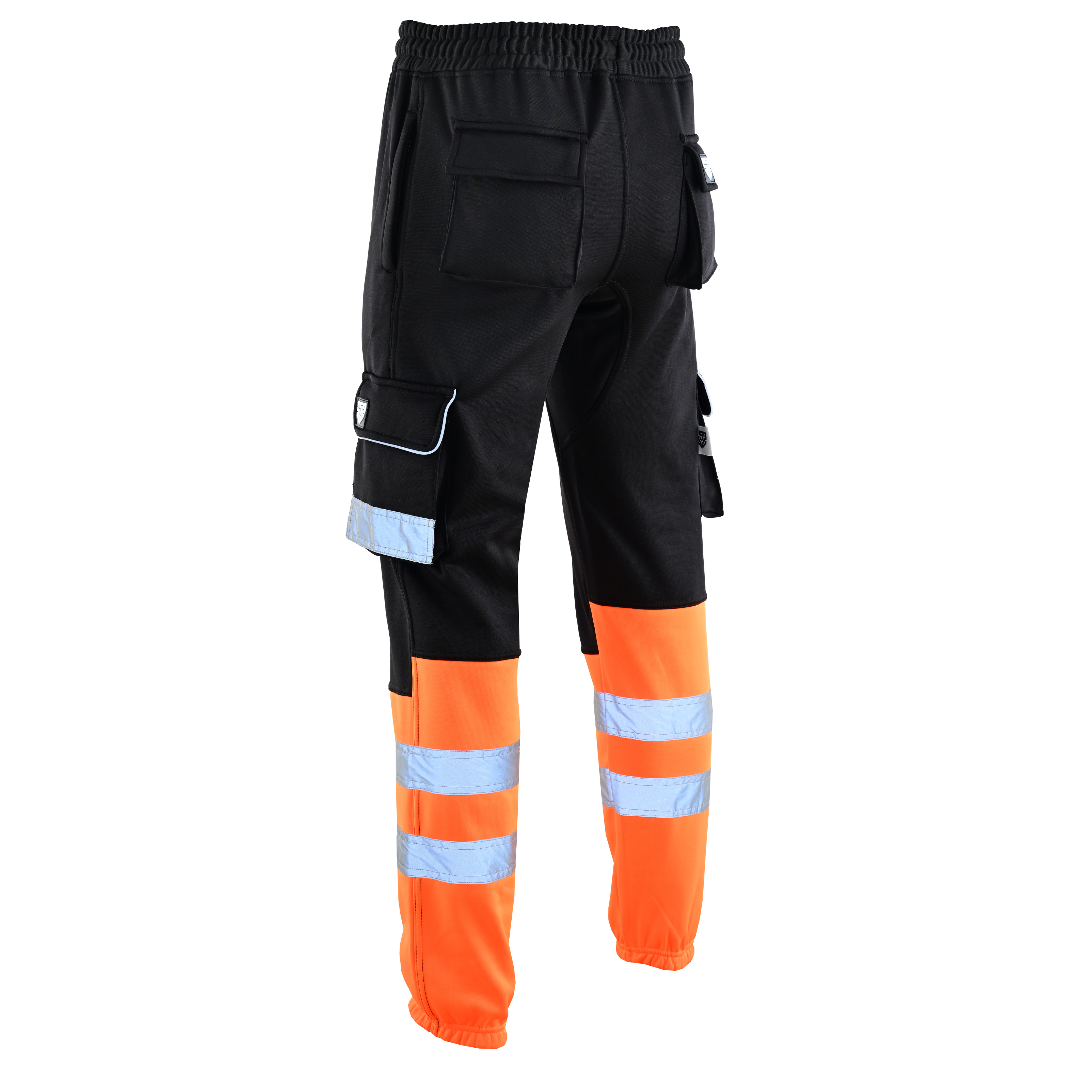 MS9 SS2 Men's Hi Viz Vis High Visibility Pocket Reflective Tape Fleece Regular Fit Work Cargo Painter Trousers Joggers Bottoms