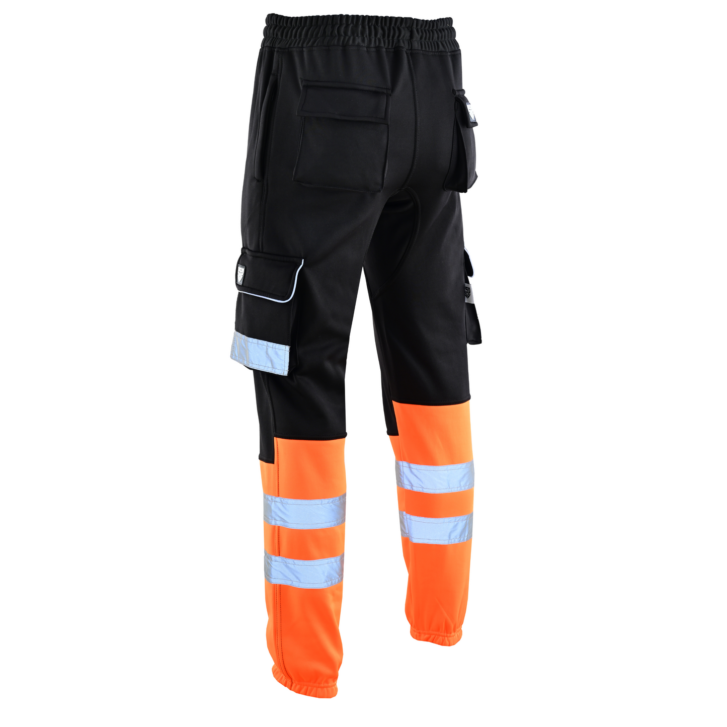 MS9 SS2 Men's Hi Viz Vis High Visibility Pocket Reflective Tape Fleece Regular Fit Work Cargo Painter Trousers Joggers Bottoms