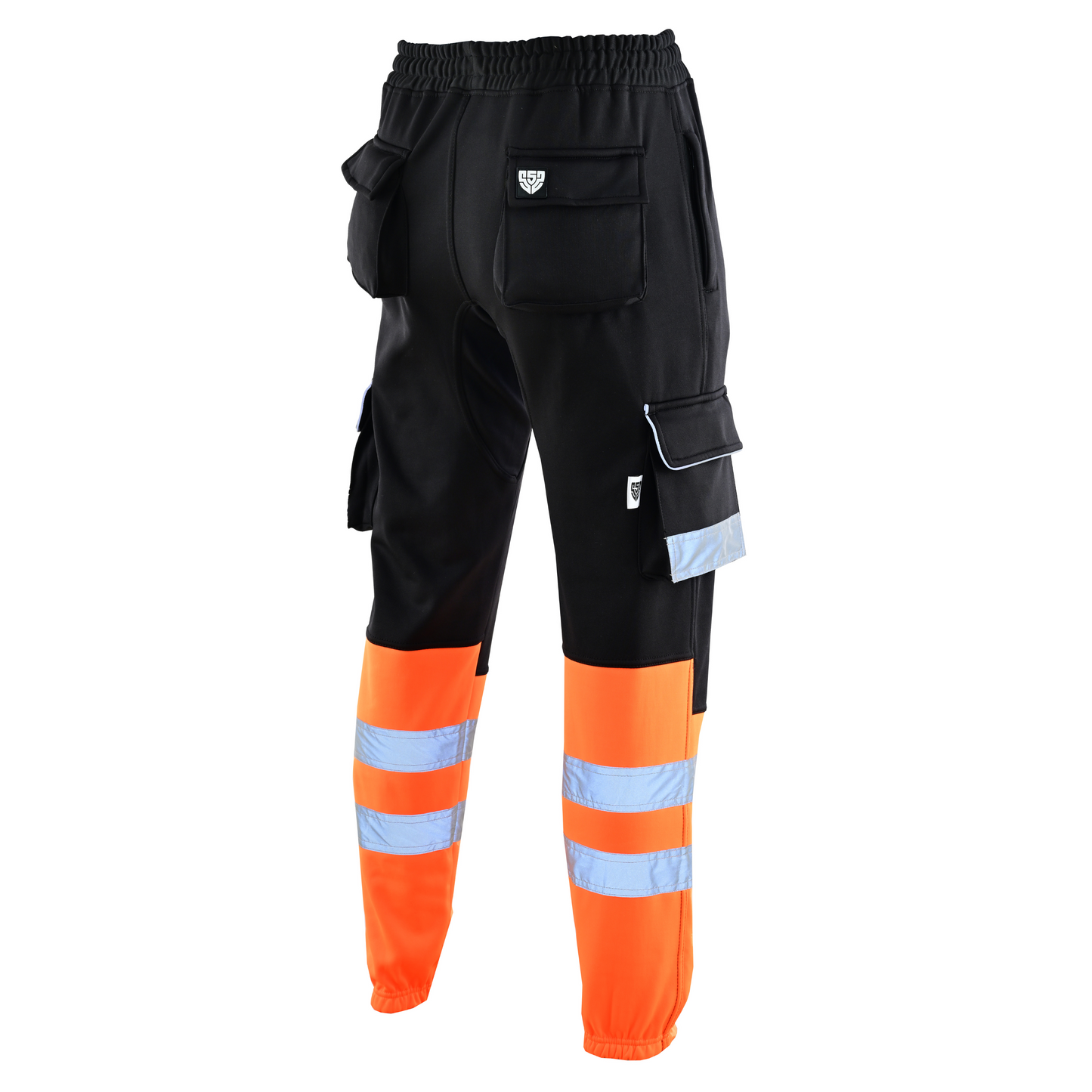 MS9 SS2 Men's Hi Viz Vis High Visibility Pocket Reflective Tape Fleece Regular Fit Work Cargo Painter Trousers Joggers Bottoms