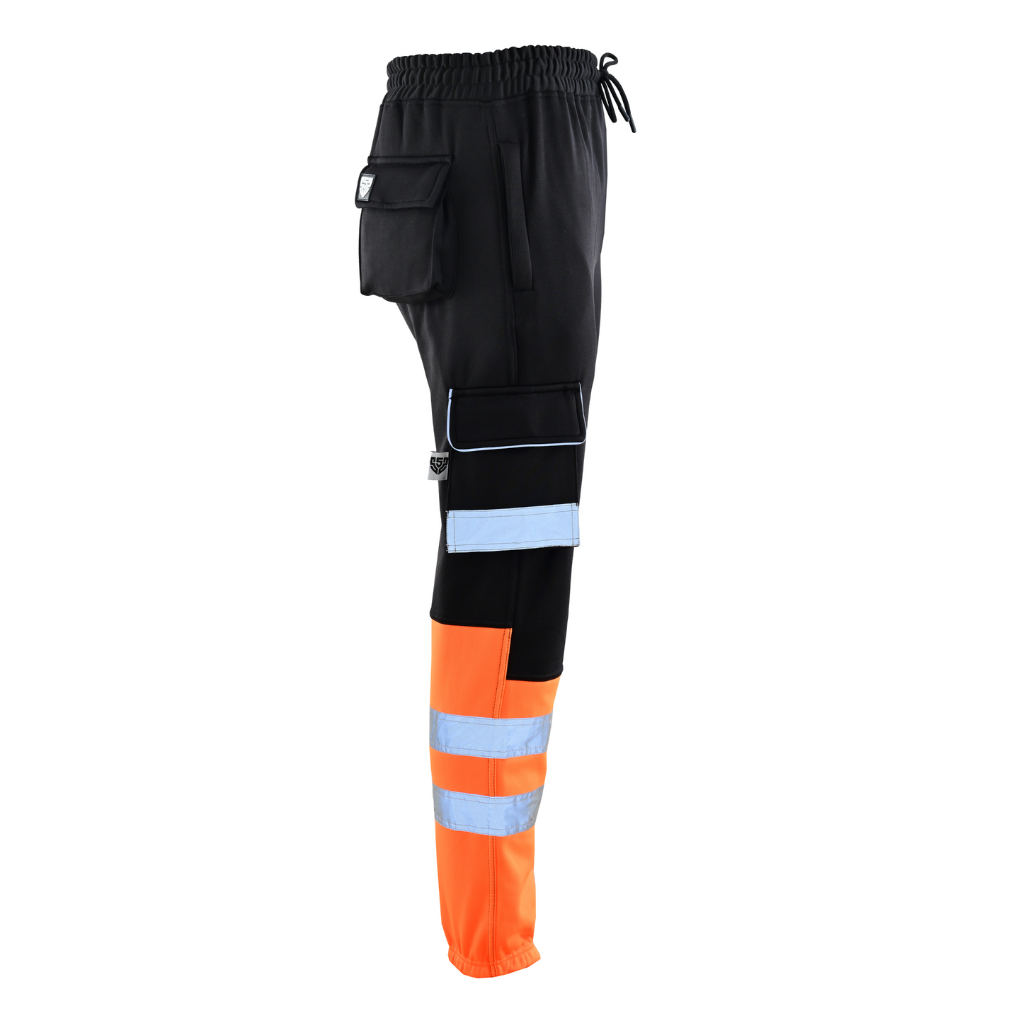 MS9 SS2 Men's Hi Viz Vis High Visibility Pocket Reflective Tape Fleece Regular Fit Work Cargo Painter Trousers Joggers Bottoms