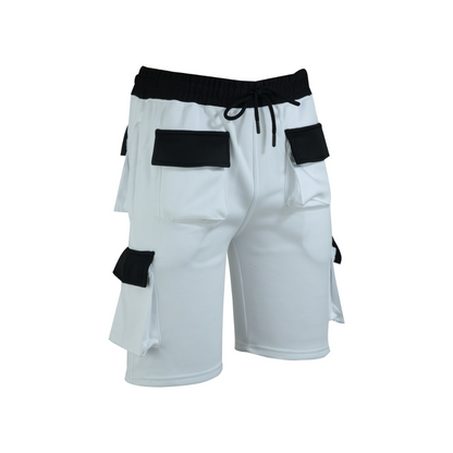 MS9 Men's Fleece Shorts Cargo Pockets Tracksuit Jogging Work Utility Shorts Hi viz Vis High Vissibility H5