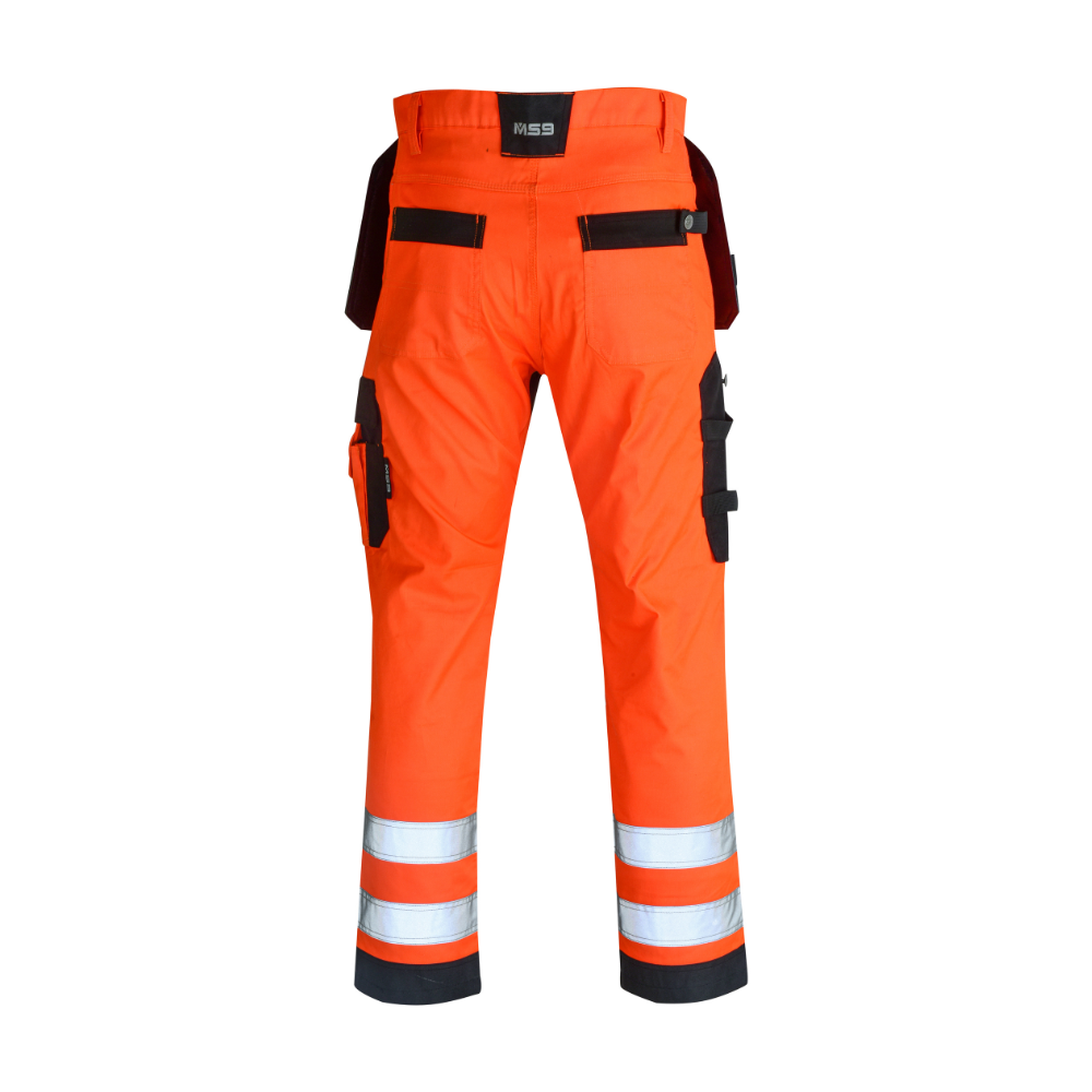 MS9 Mens Hi Viz Vis  Cargo Combat Holster Pockets Tactical Working Work Trouser Trousers Pants Jeans