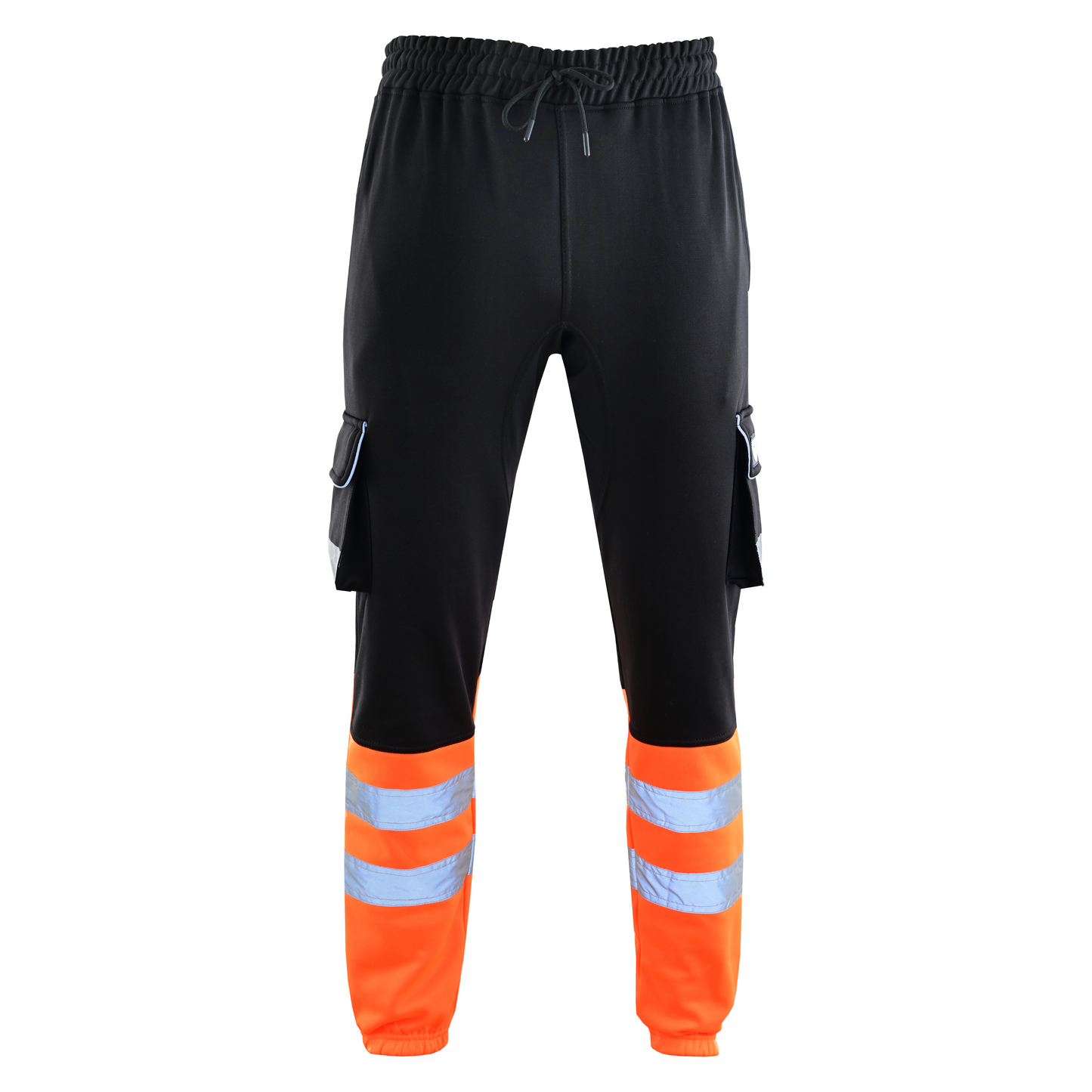 MS9 SS2 Men's Hi Viz Vis High Visibility Pocket Reflective Tape Fleece Regular Fit Work Cargo Painter Trousers Joggers Bottoms