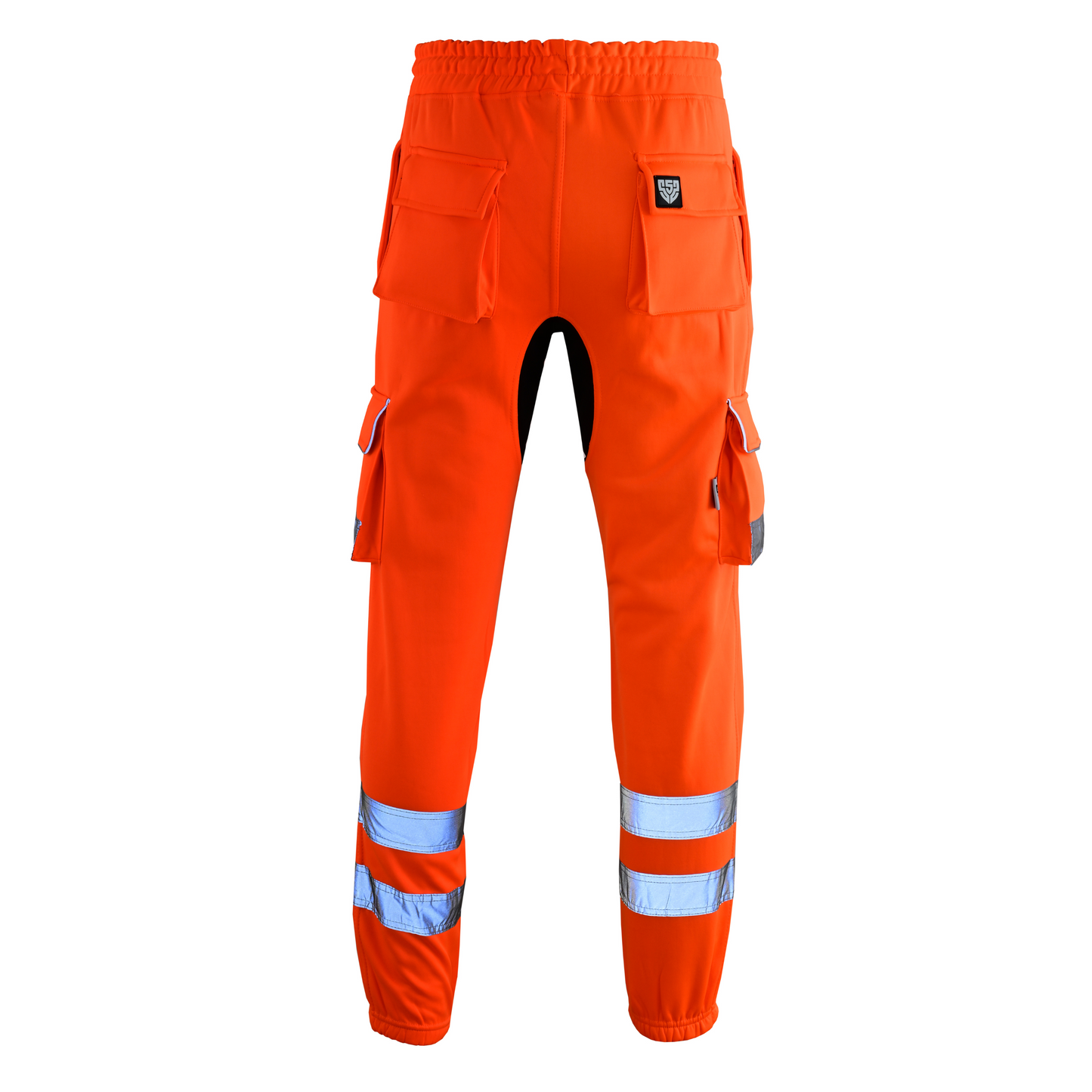 MS9 SS2 Men's Hi Viz Vis High Visibility Pocket Reflective Tape Fleece Regular Fit Work Cargo Painter Trousers Joggers Bottoms