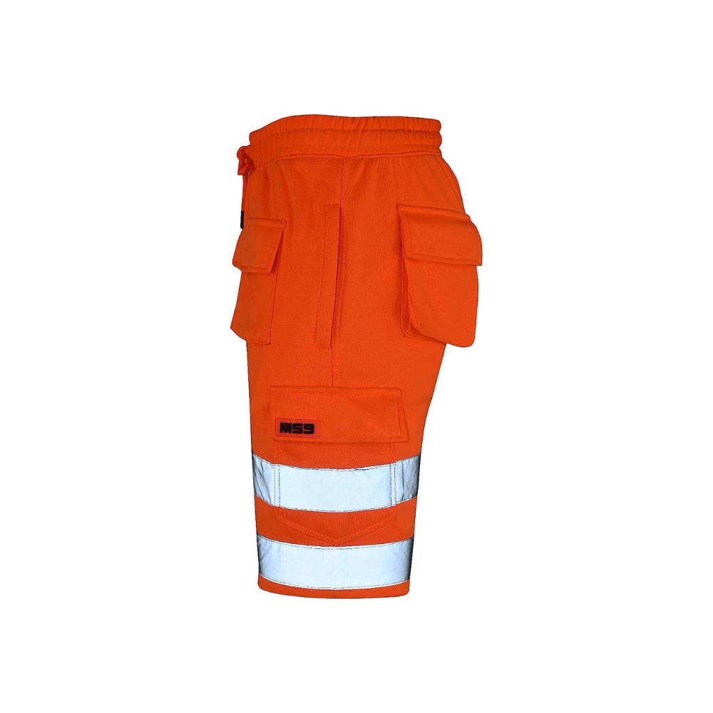 MS9 H5 Mens High Visibility Shorts Fleece Cargo Work Shorts - MS9