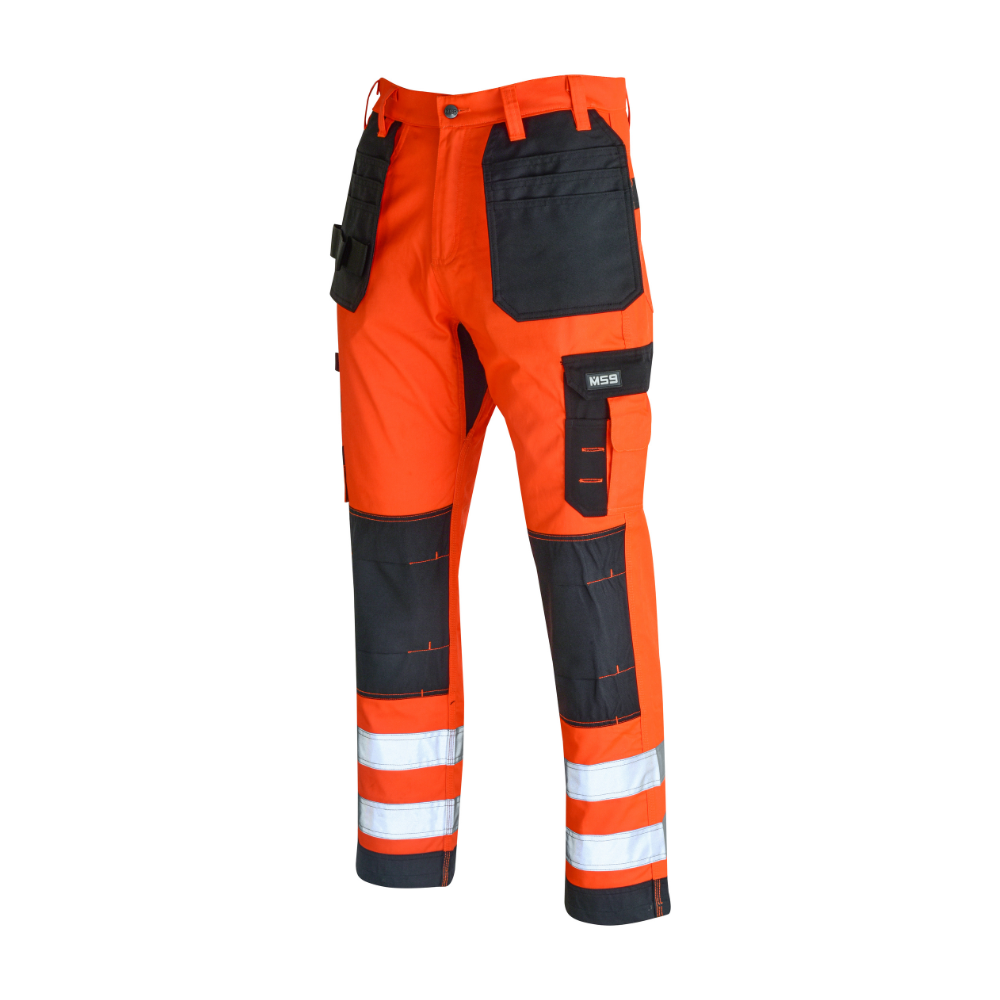 MS9 Mens Hi Viz Vis  Cargo Combat Holster Pockets Tactical Working Work Trouser Trousers Pants Jeans