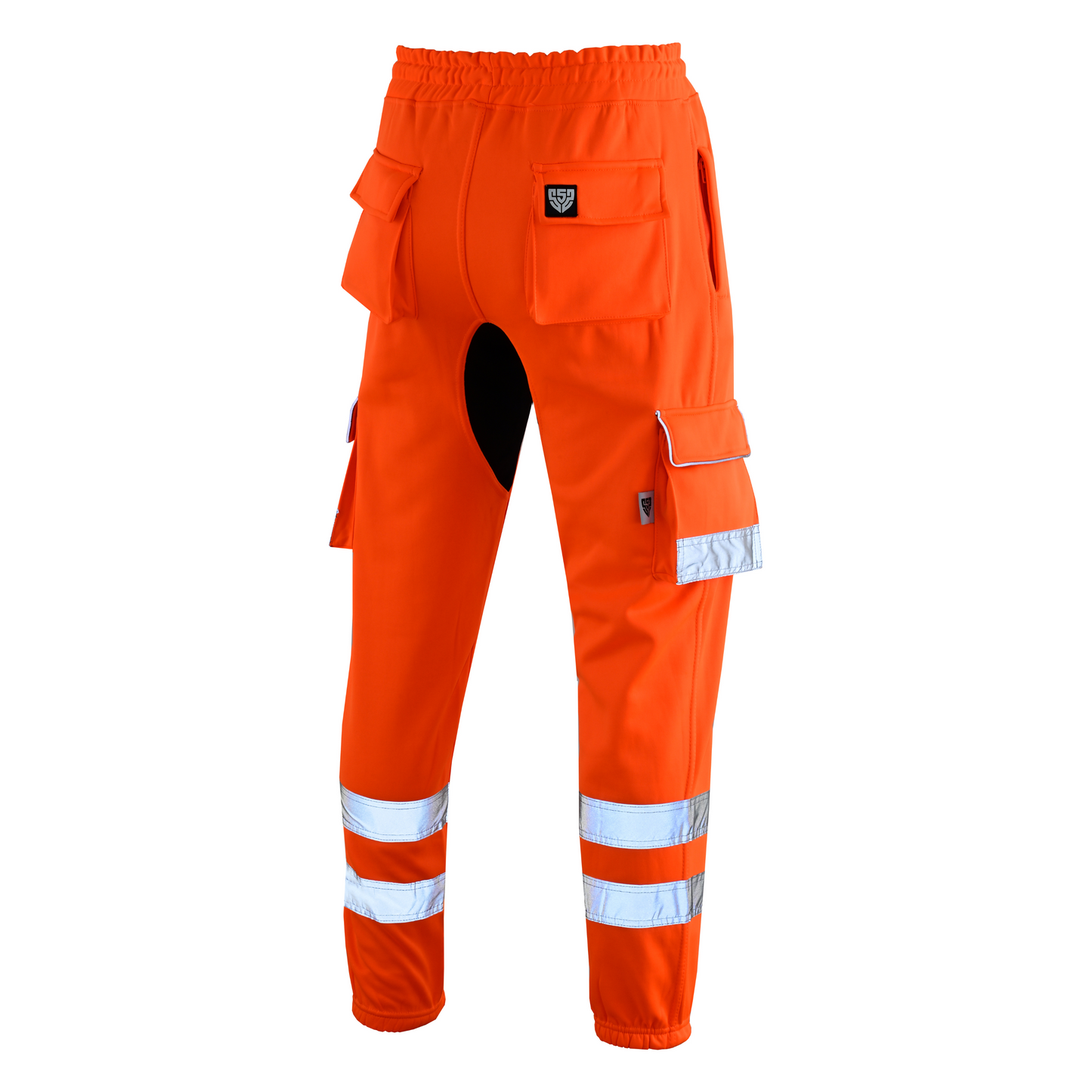 MS9 SS2 Men's Hi Viz Vis High Visibility Pocket Reflective Tape Fleece Regular Fit Work Cargo Painter Trousers Joggers Bottoms
