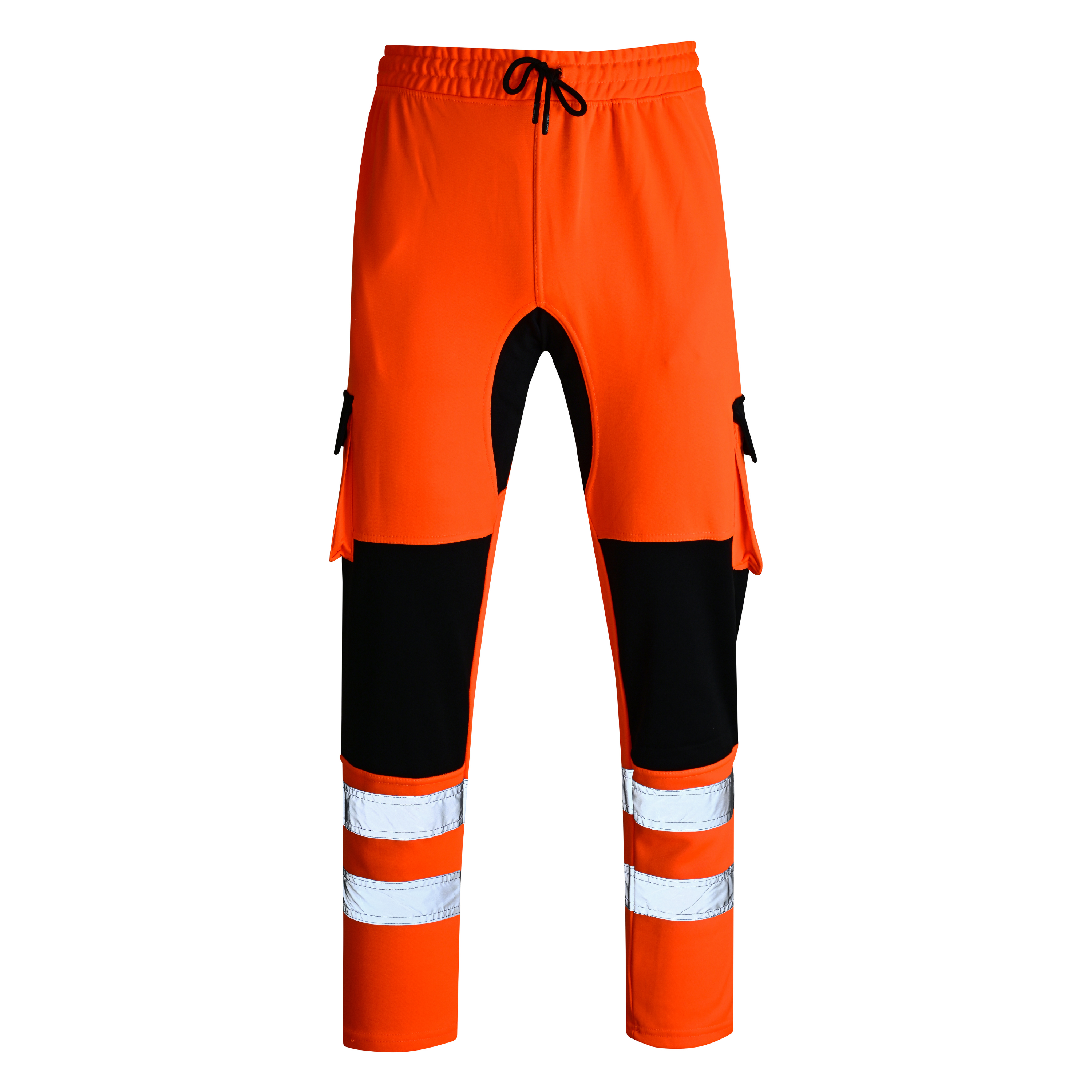 MS9 H10 Men's Hi Viz Vis High Visibility Fleece Regular Fit Work Cargo Painter Trousers Joggers Bottoms