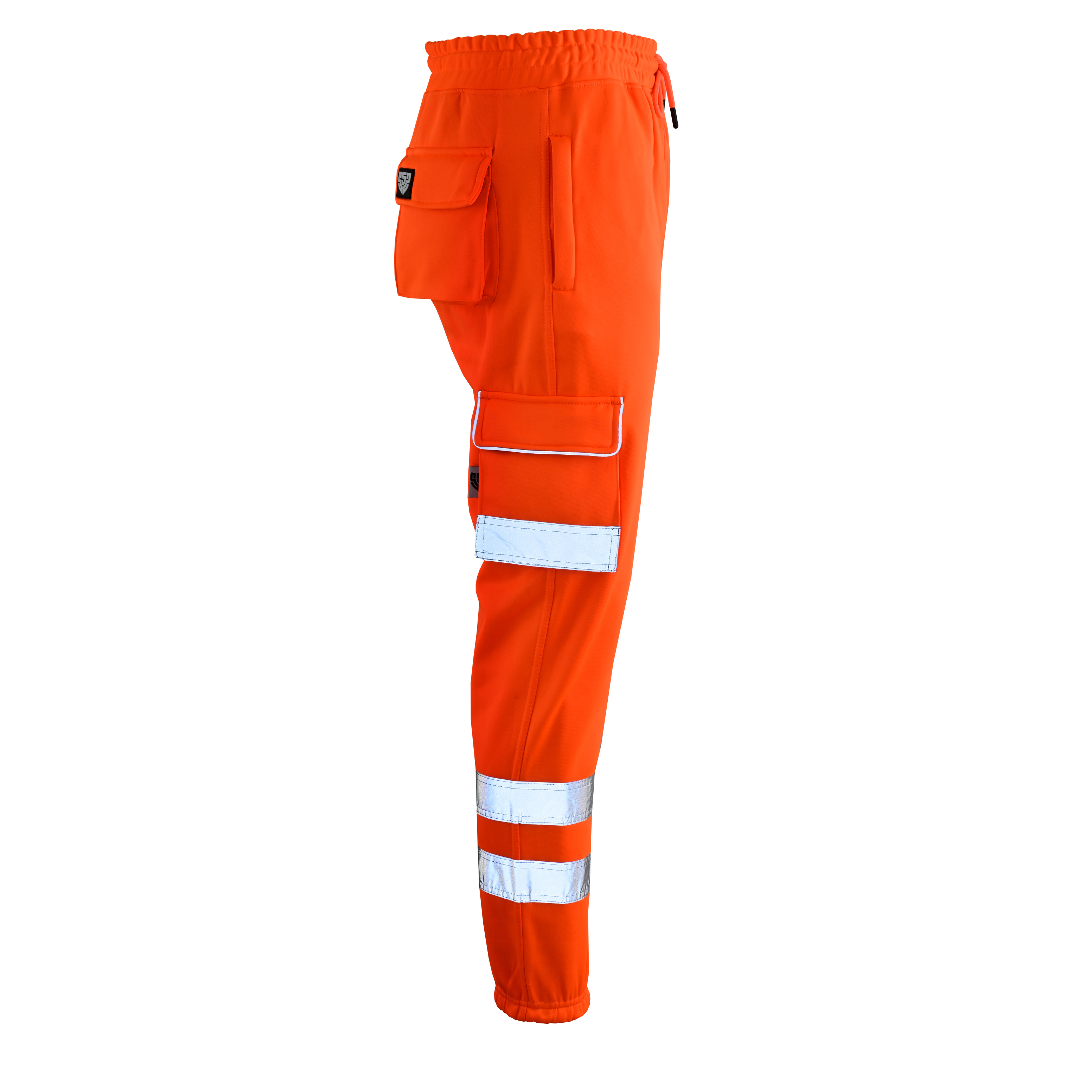 MS9 SS2 Men's Hi Viz Vis High Visibility Pocket Reflective Tape Fleece Regular Fit Work Cargo Painter Trousers Joggers Bottoms