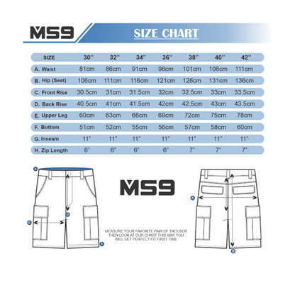 MS9 E1 Mens Holster Pockets Work Shorts Redhawk Cargo Shorts - MS9