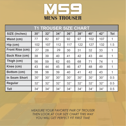 MS9 Men's Cargo Slim Fit Stretch Spandex Work Trousers Pants Jeans T1