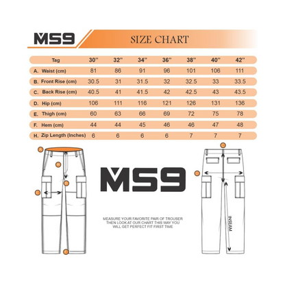 MS9 T5 Men's Work Cargo Trousers Multi Functional Pockets - MS9