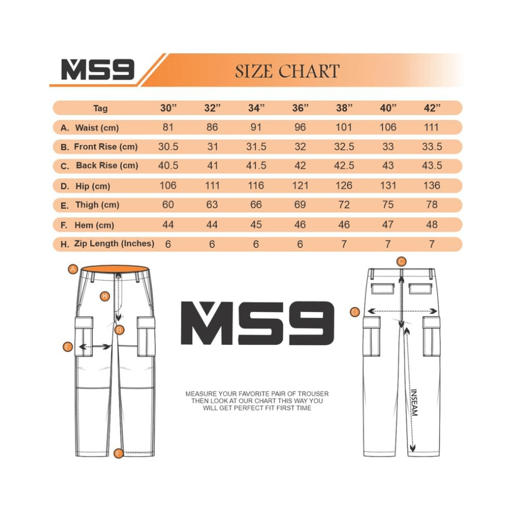 MS9 1140 Mens Cargo Multi Pockets Work Trouser - MS9
