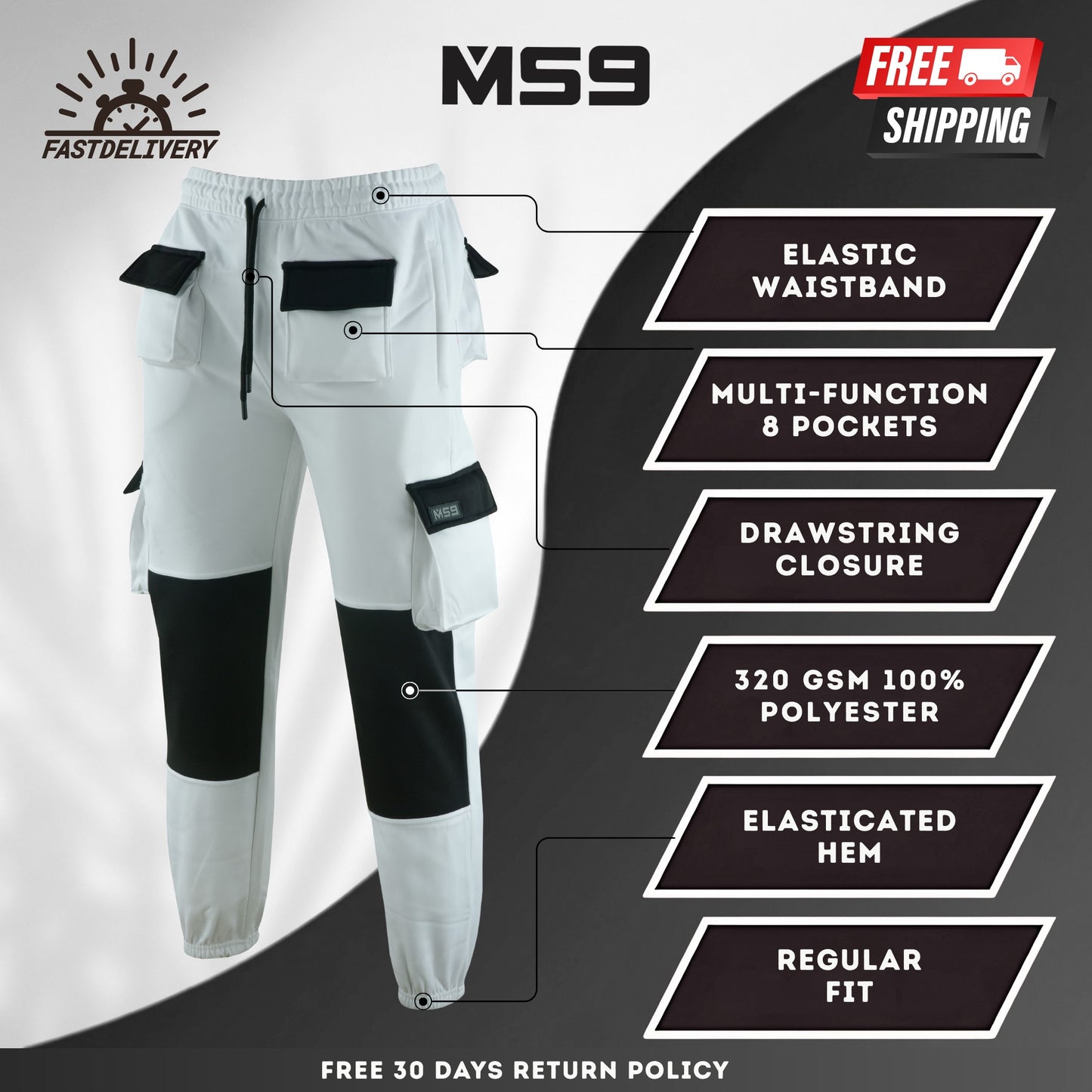 MS9 men's painter fleece work trouser jogger comfortable and durable in regular fitting for easy movement during work multi functional pockets and side zip pockets for essentials mobile phone etc 
